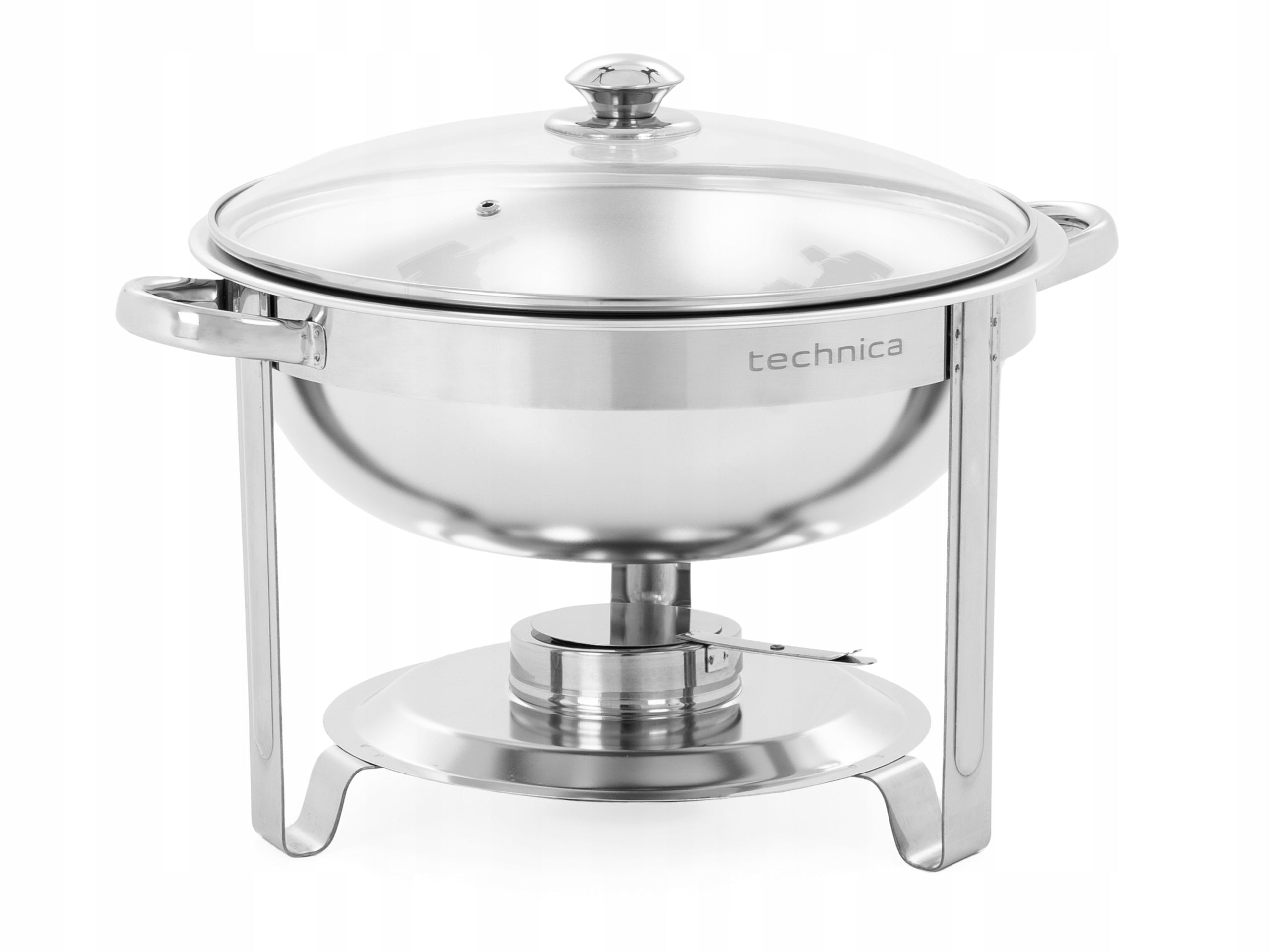 ROUND FOOD HEATER GLASS COVER 5 L STAINLESS STEEL TECHNICA