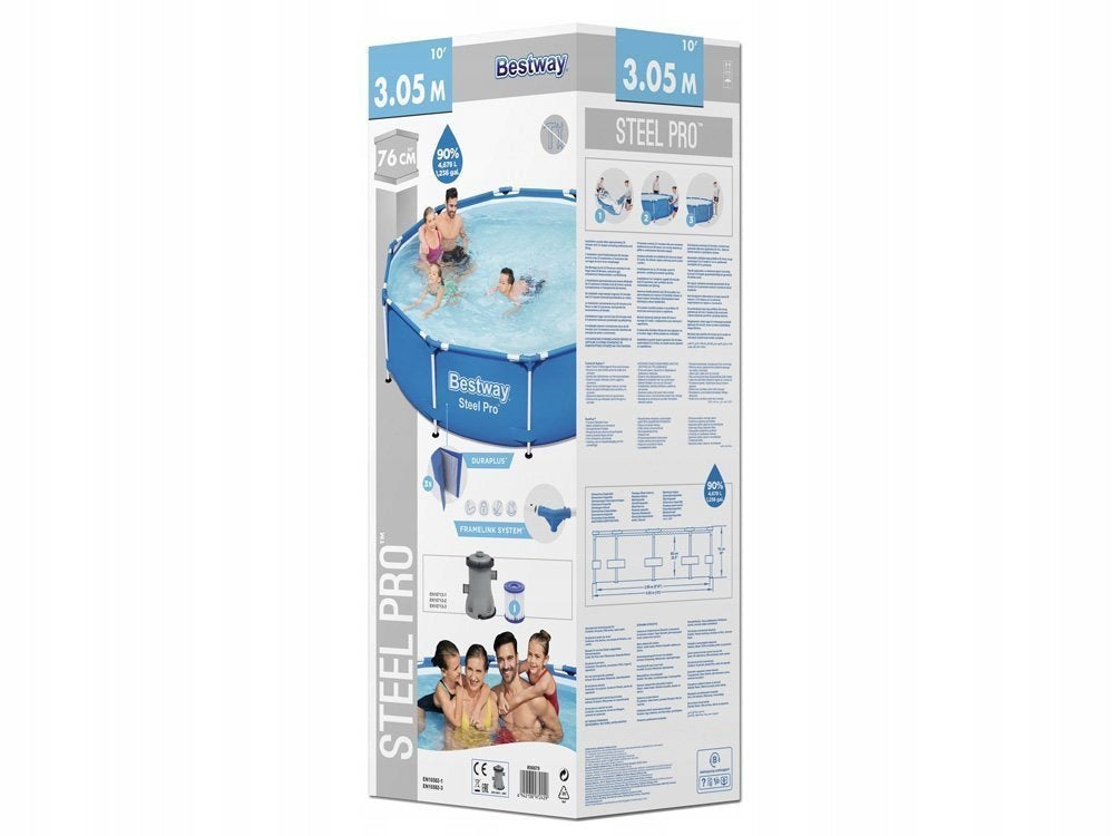 ROUND FRAME POOL 305 CM HEIGHT 76 CM CAPACITY 4678 L FAMILY Series Steel Pro