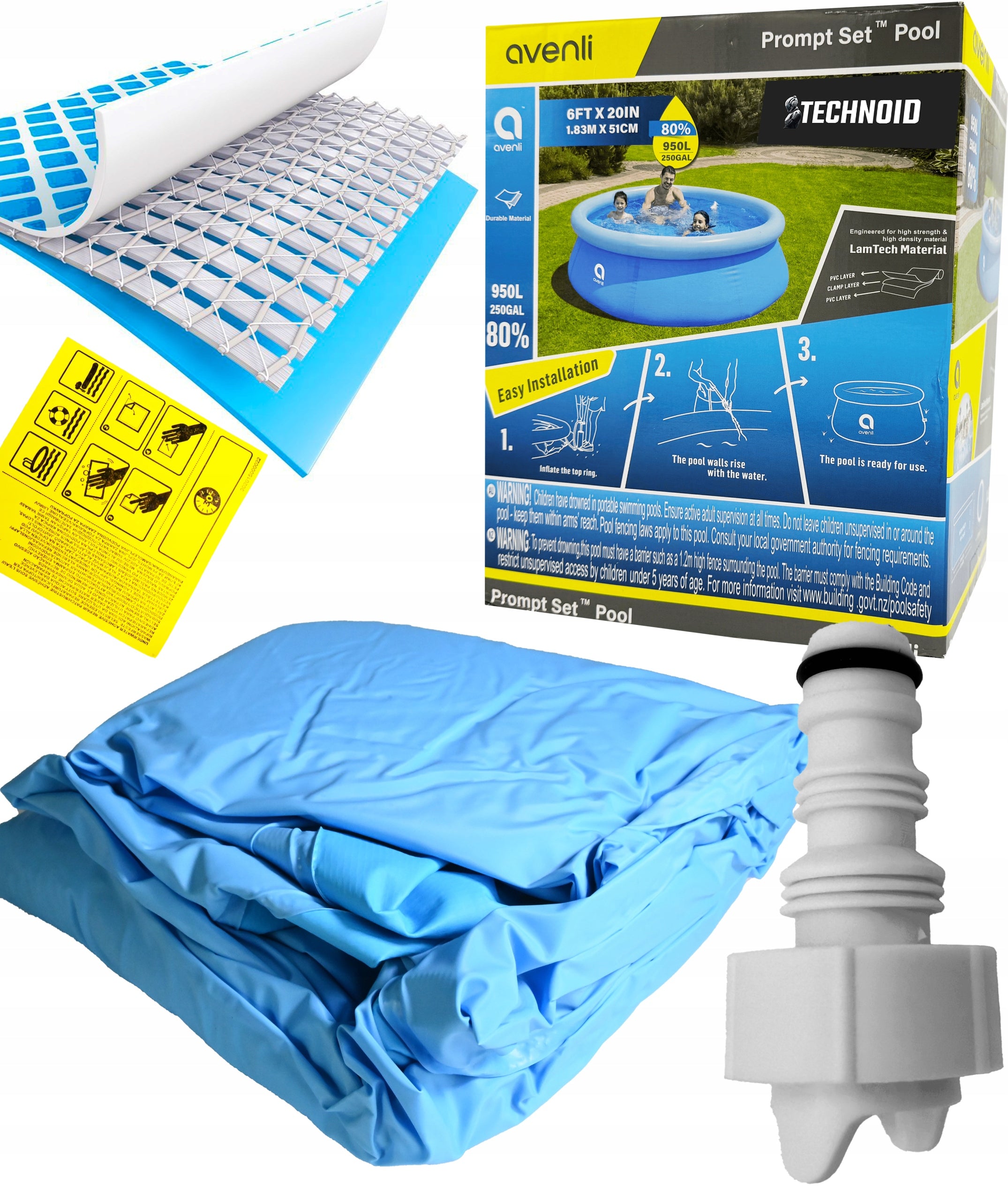 ROUND GARDEN POOL FOR CHILDREN FAMILY 3 LAYERS 240X240CM Manufacturer code Basen rozporowy 240x240 Tri-Tech Pompa