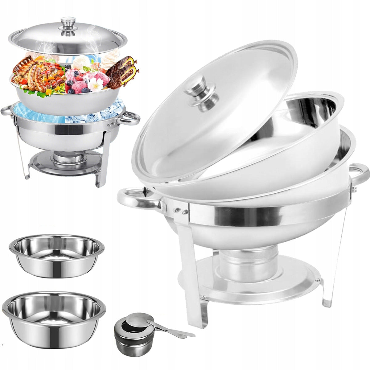 ROUND Soup Heater for Paste, FOR SERVING DISHES, 6L, Steel