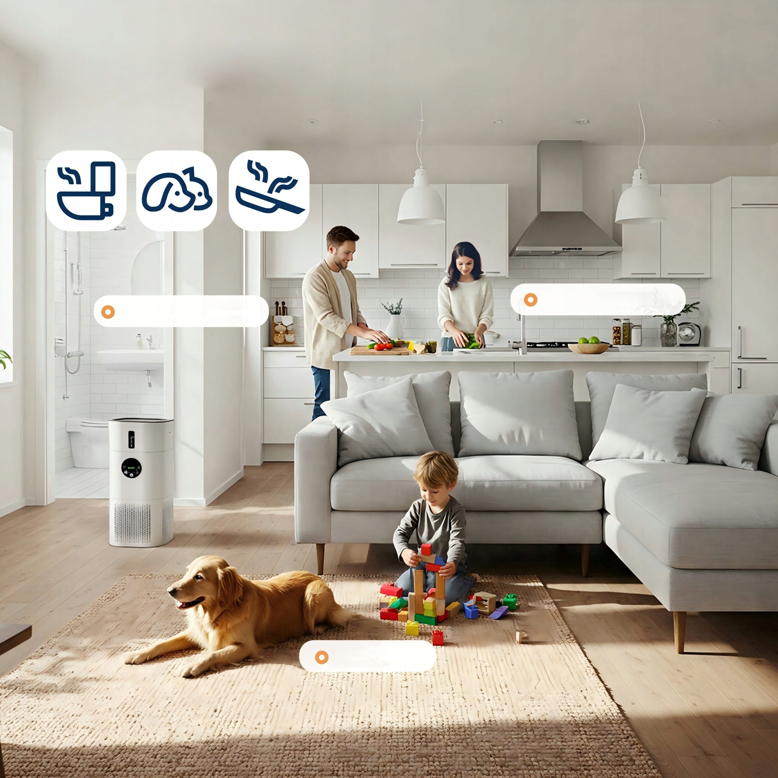ROUNY MIUI AP-T2 Air purifier humidifier 24W 1250rpm 52dB 1L Maximum efficiency 100 m³/h