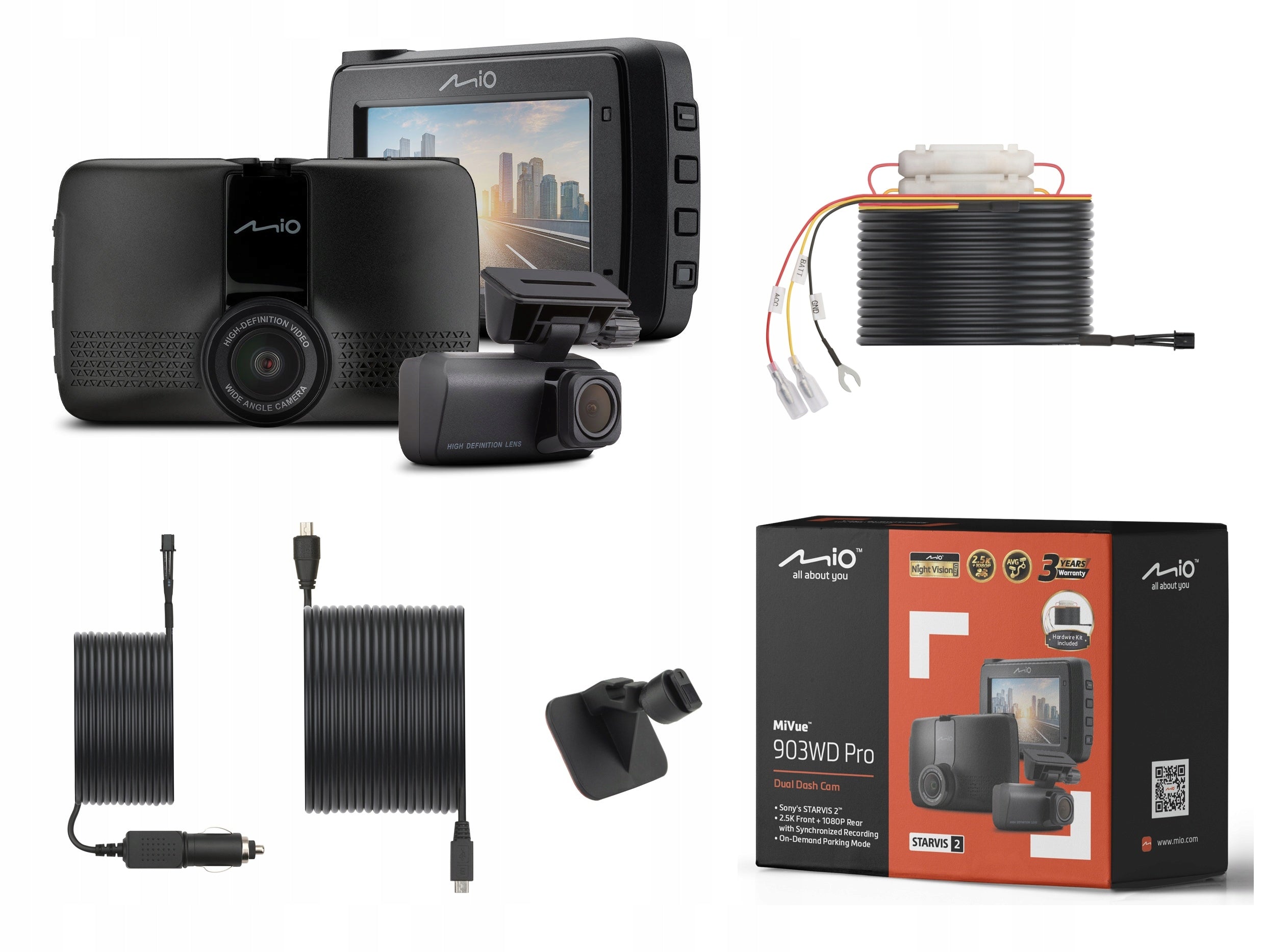 ROUTE RECORDER MIO MiVue 903WD Pro DUAL FRONT+REAR HDR STARVIS 2 CASHBACK
