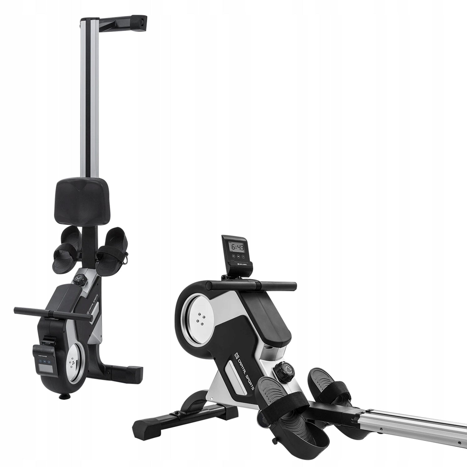 ROWING MACHINE MAGNETIC TRAINING ERGOMETER LED DISPLAY 8 LEVELS ALU