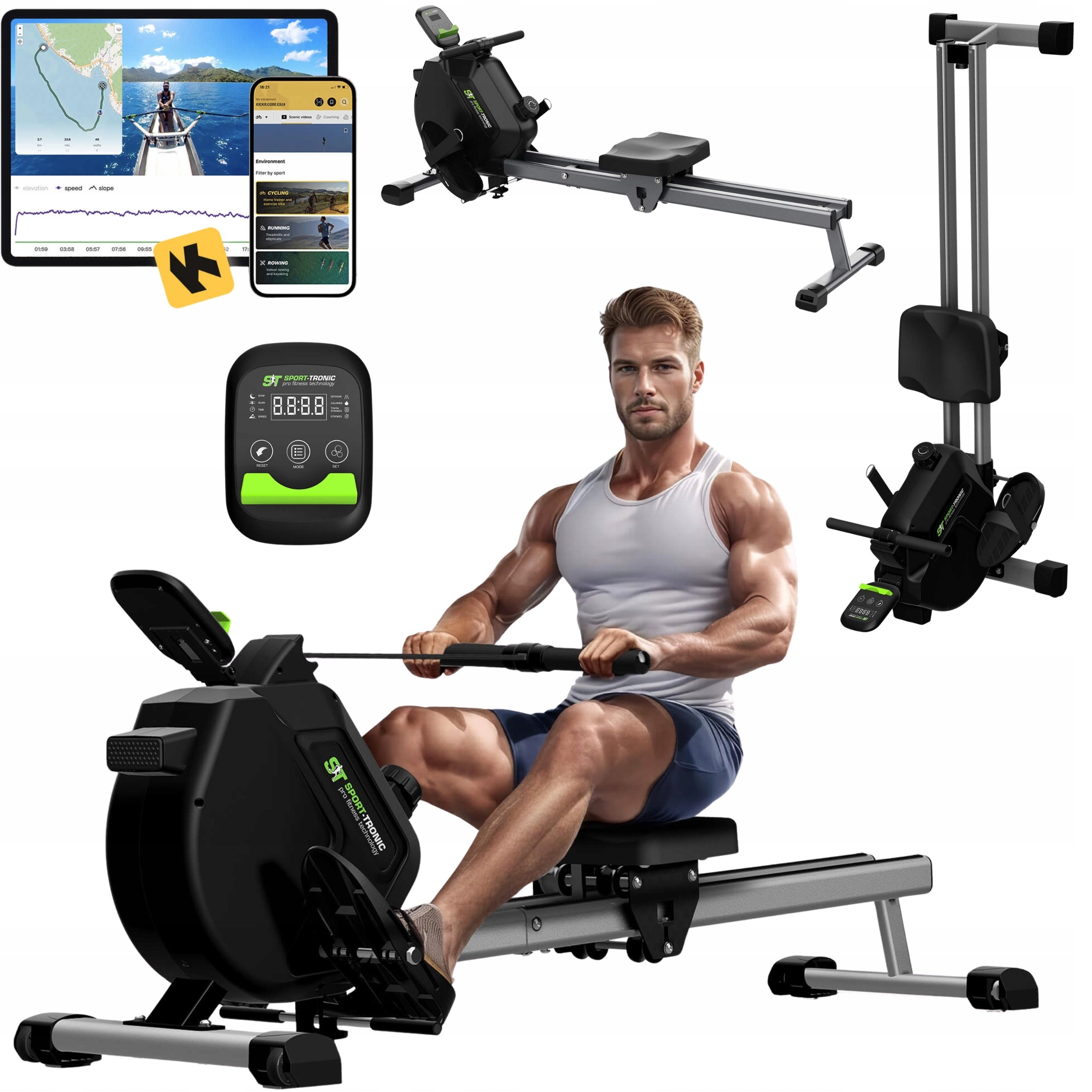 ROWING MACHINE MAGNETIC TRAINING ERGONOMETER FOR EXERCISE TRAINER FOR HOME