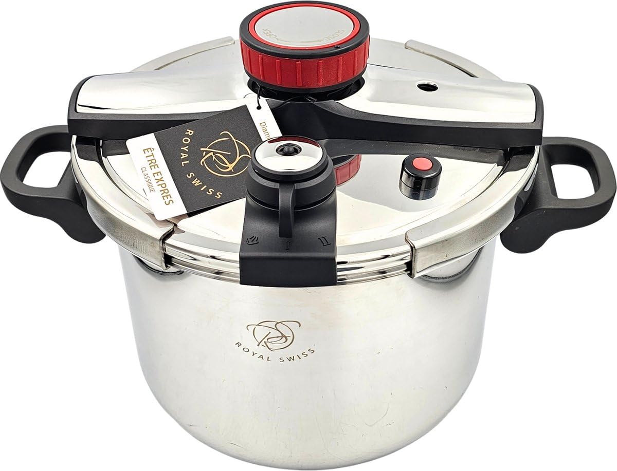 ROYAL SWISS - Induction Pressure Cooker - 18/10 Stainless Steel - 6L - 24cm Packaging status original