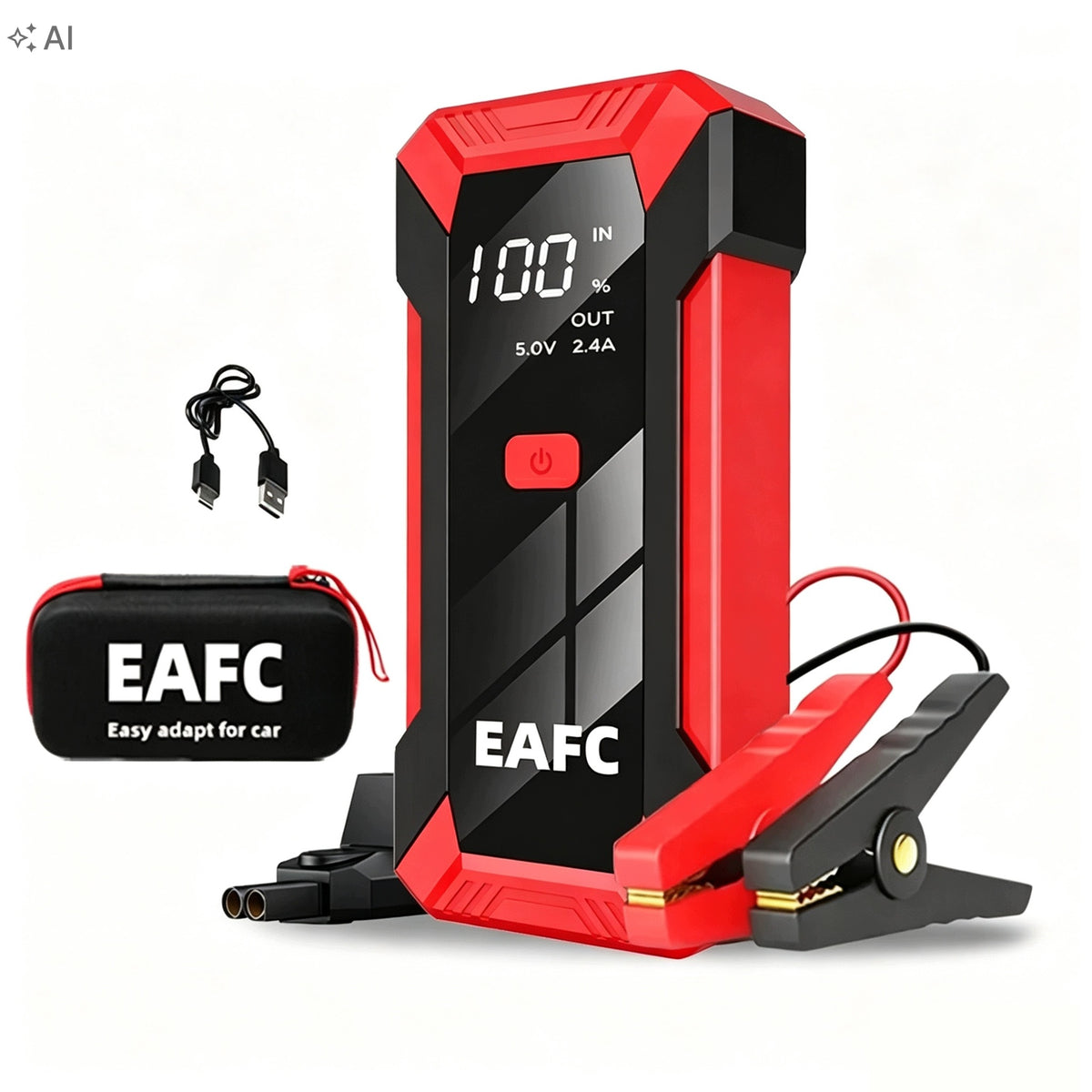 ROZRUSZNIK SAMOCHODOWY JUMP STARTER 2000A 12V POWERBANK LATARKA LED