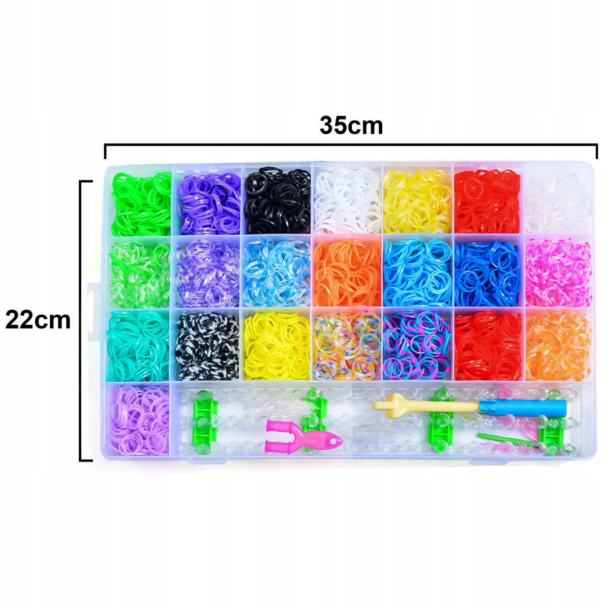 RUBBER BANDS FOR MAKING BRACELETS LARGE SET OF 6700 ELEMENTS XXL FOR A CHILD Packaging status original