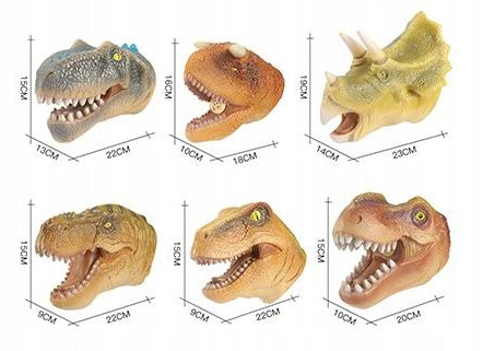 RUBBER DINOSAUR PUPPET WITH SOUND Various Designs Color multicolor
