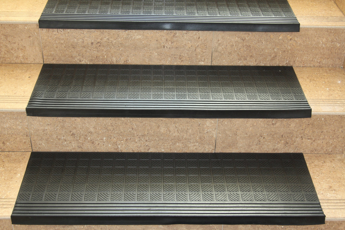 RUBBER OVERLAYS FOR STAIRS EXTERNAL STEPS NON-SLIP STRONG 30x90 cm
