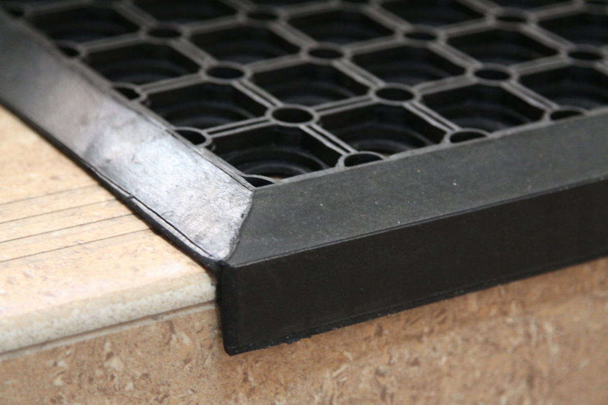 RUBBER OVERLAYS FOR STAIRS EXTERNAL STEPS WITH OVERRUN 25x75cm STRONG THICK Manufacturer code 017572