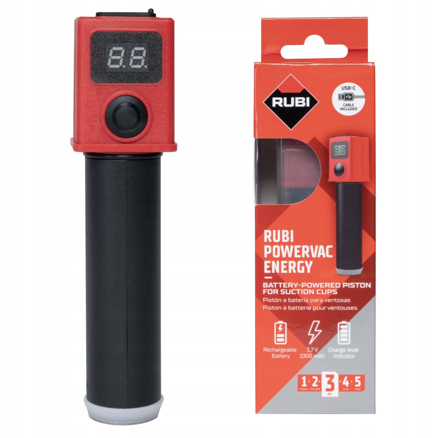 RUBI PISTON SUCTION CUP ACCESSORIES POWERVAC ENERGY AKU 0,9Ah