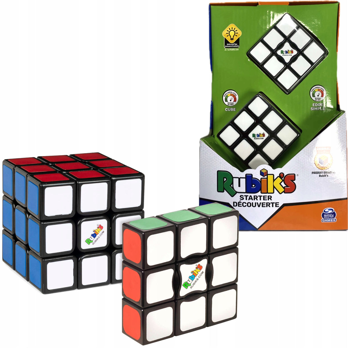 RUBIK CUBE 3x3 STARTER KIT + RUBIK'S EDGE SIMPLE FOR BEGINNERS