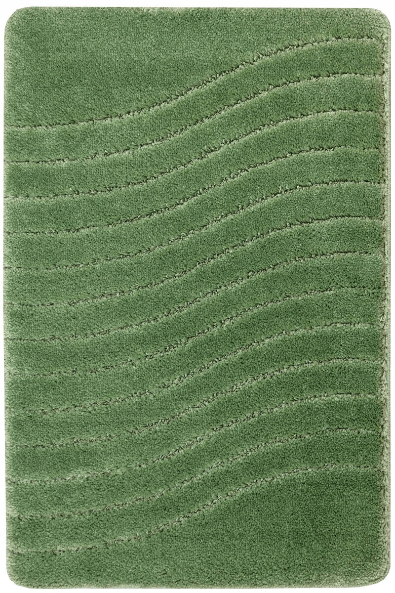 RUG FOR BATHROOM KITCHEN NON-SLIP GREEN IN WAVES MAT SARA 50x80 cm Length 80 cm