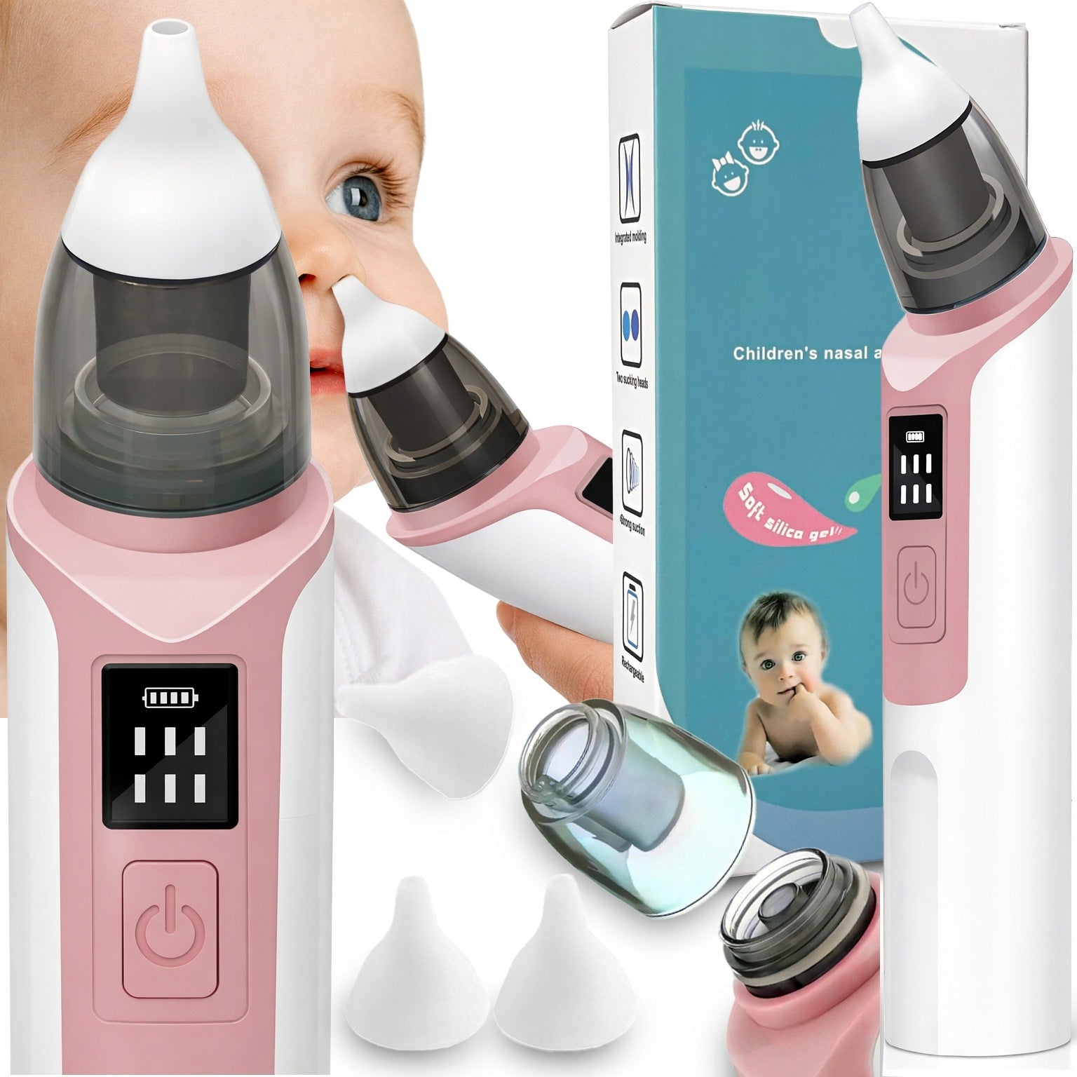 RUNNY NOSE EXTRACTOR NASAL ASPIRATOR ELECTRIC USB LCD FOR INFANT CHILDREN