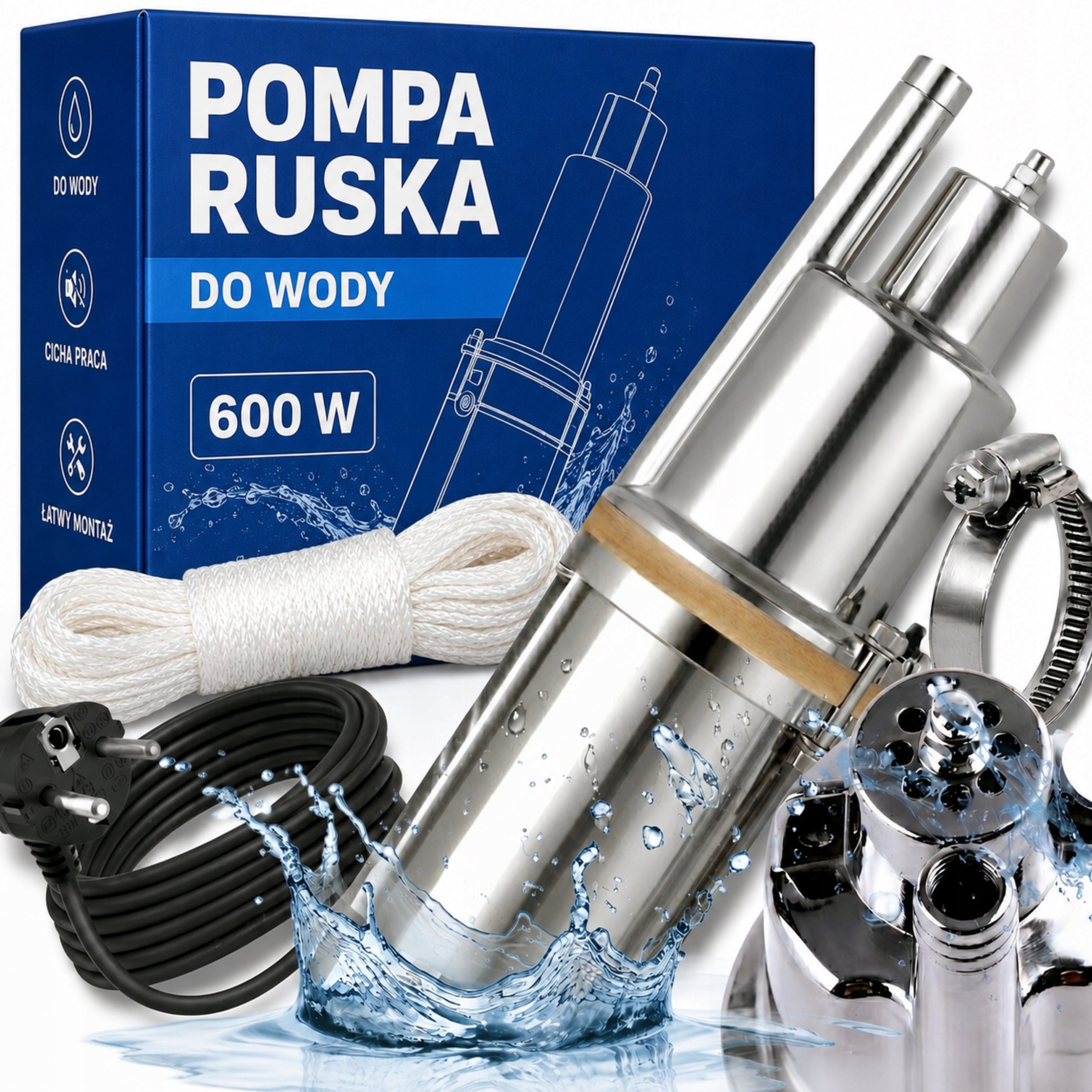 RUSSIAN PUMP FOR DIRTY AND CLEAN WATER STRONG 600W FOR WELL SUBMERSIBLE DIVER