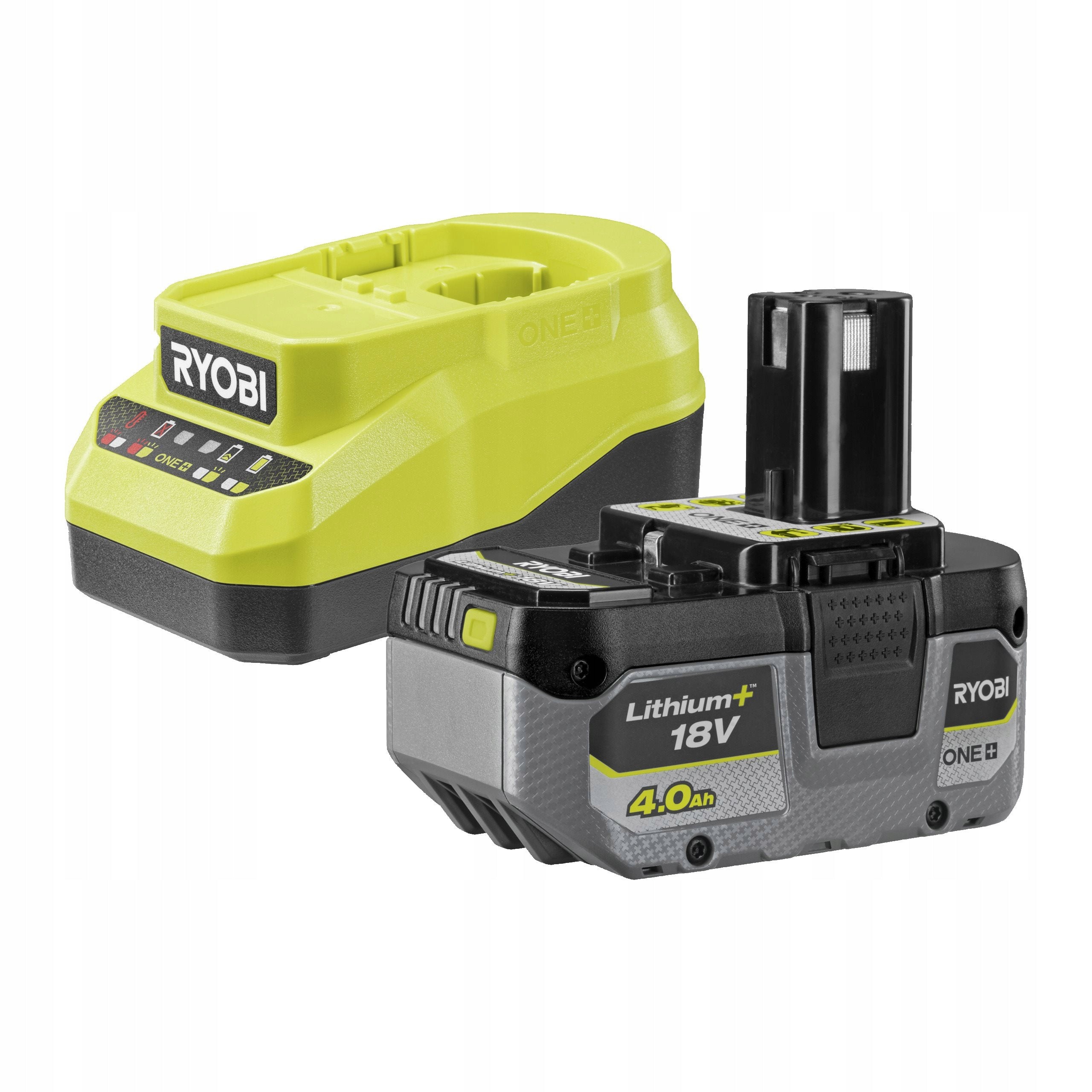 RYOBI BATTERY PACK 4.0 AH WITH CHARGER 2A 18V ONE+ RC18120A -140X Manufacturer code RC18120A-140X