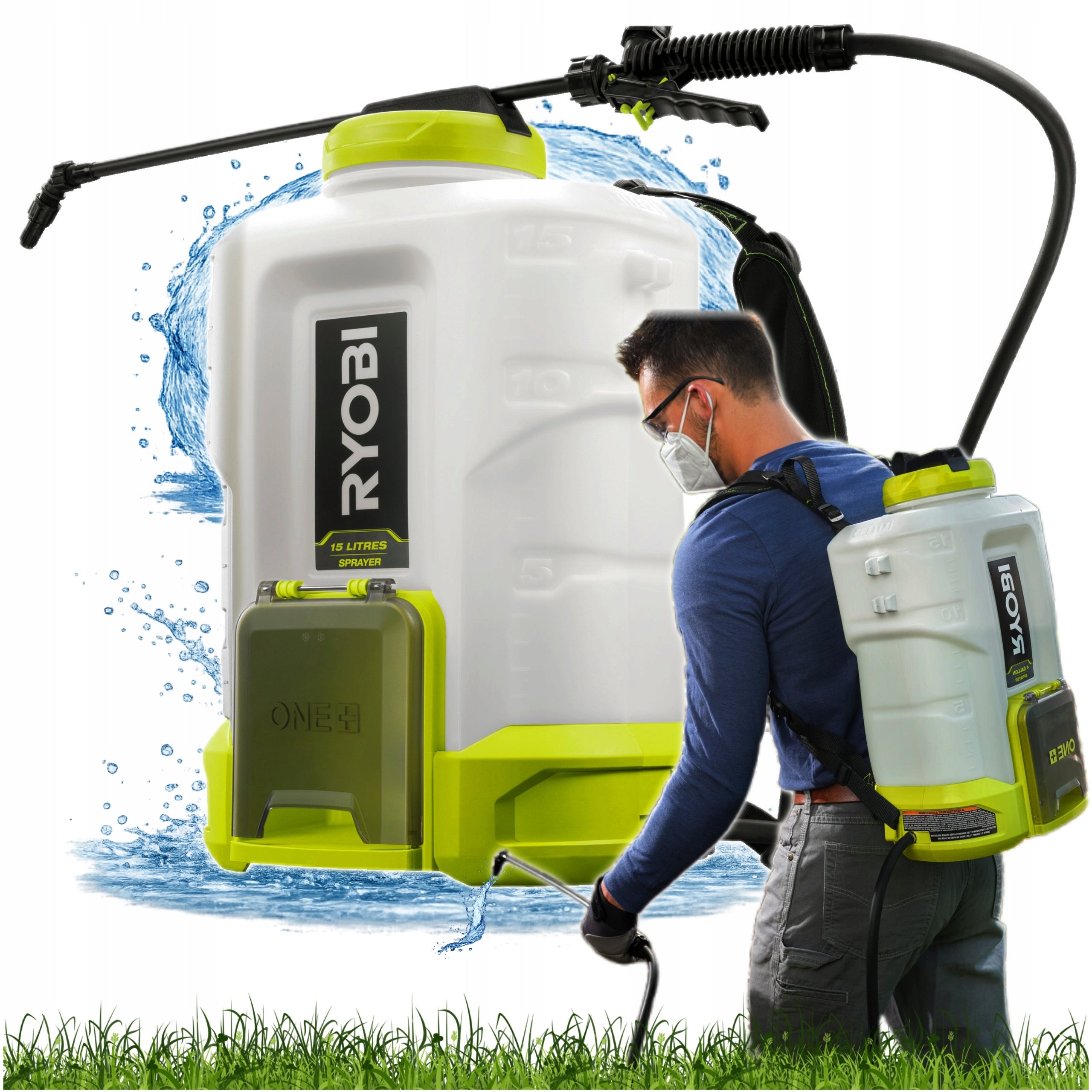 RYOBI CORDLESS GARDEN BACKPACK SPRAYER 15L RY18BPSB-0 LANCE