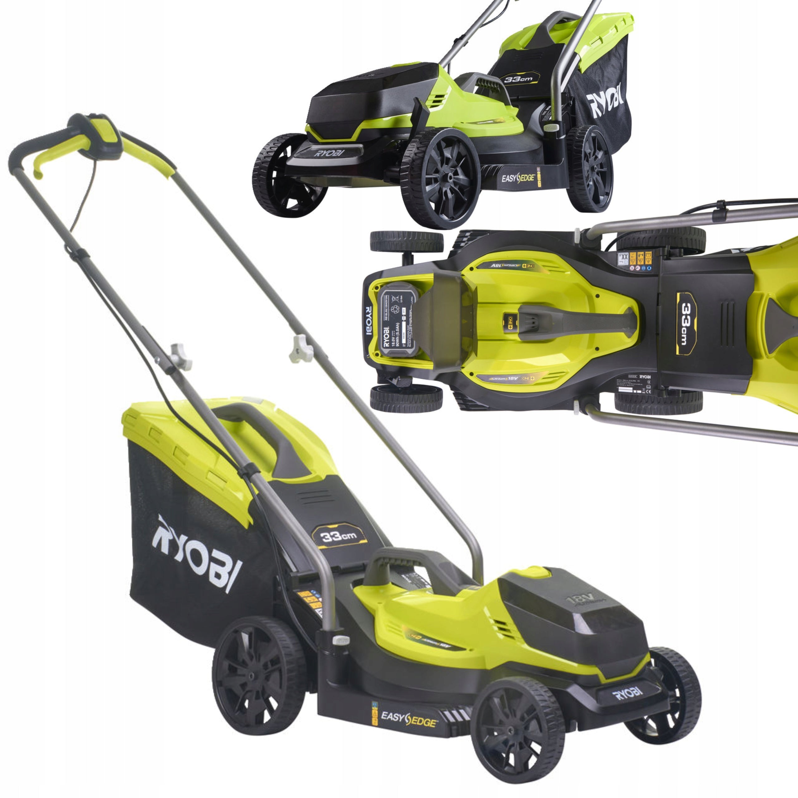 RYOBI CORDLESS MOWER 33CM ELECTRIC OLM1833B EASYEDGE ADJUSTMENT