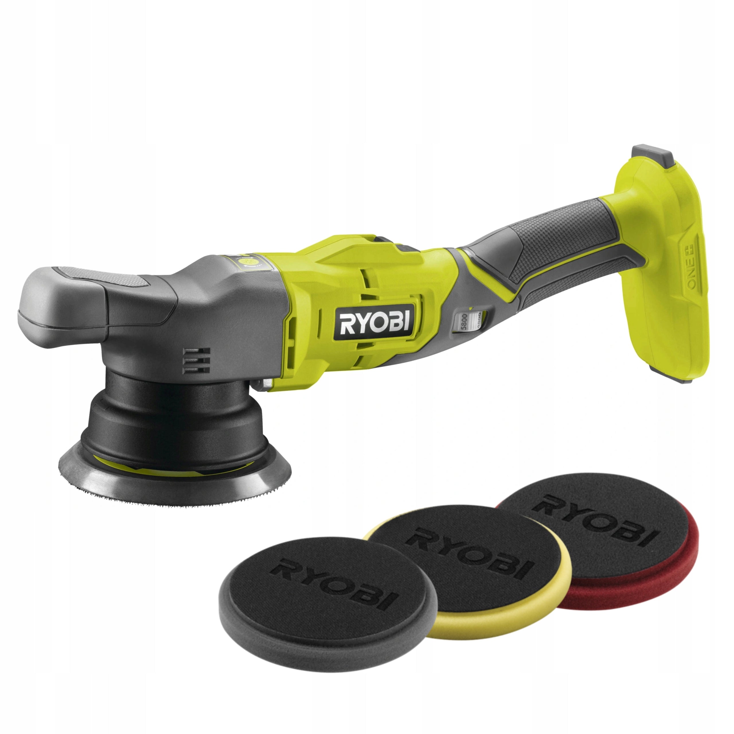 RYOBI CORDLESS POLISHER 18V ADJUSTMENT R18P-0 125MM OSCILLATION + 3 PADS