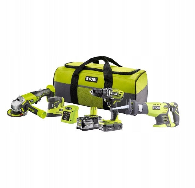 RYOBI R18CK4E-242S SET OF 4 TOOLS 18V 2xAKU R18DD3 R18AG RRS1801 R18PS Manufacturer code 5133004757