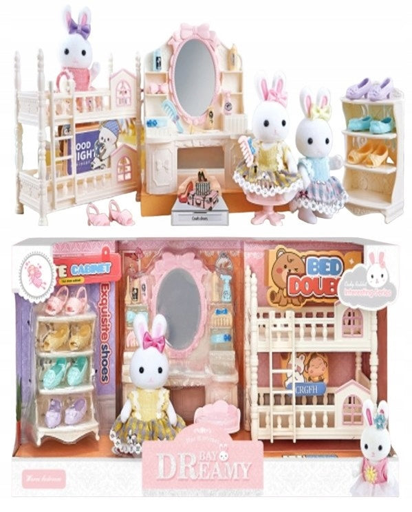 Rabbit Figurine Various Outfits Set Cozy Bedroom With Accessories EAN (GTIN) 5906196018124