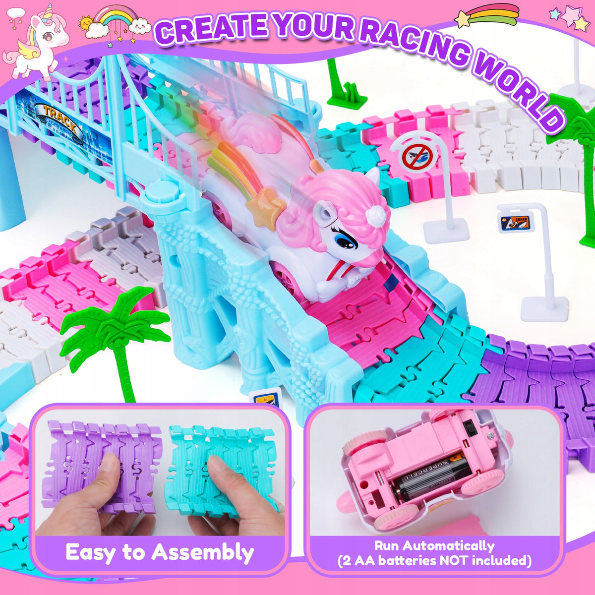 Race Track Toys for 3 4 5 6 Year Old Girls Boys Kids Unicorn Gifts Manufacturer code GDC-CSM-01