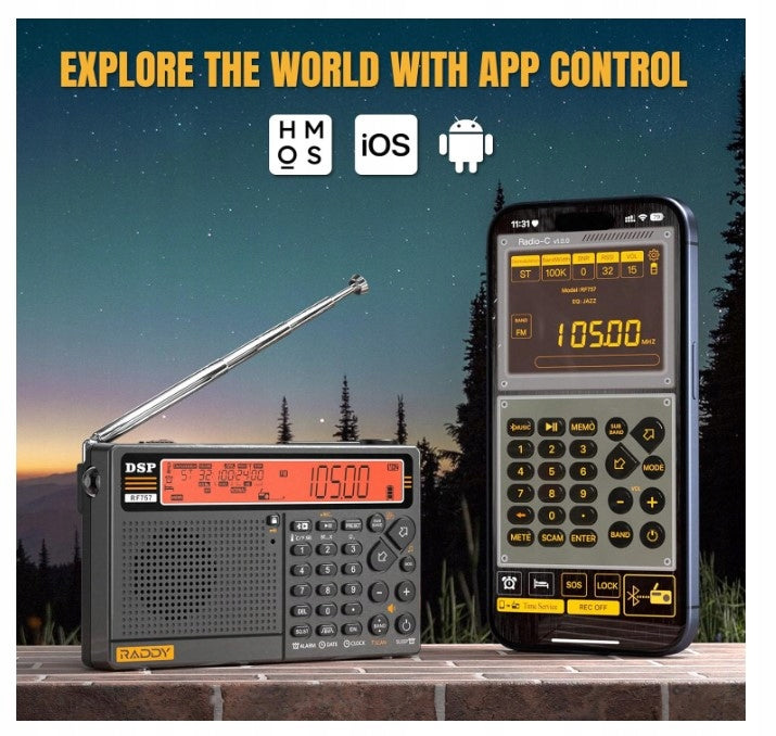 Raddy RF757 APP Control shortwave radio, portable radio G1223 Manufacturer code 725-10-RF757