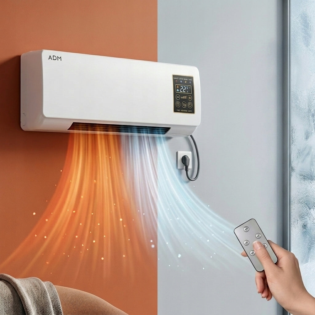 Radiator and Wall Fan / Air Curtain ADM with Remote Control – 2in1 1200W Product height 55 cm