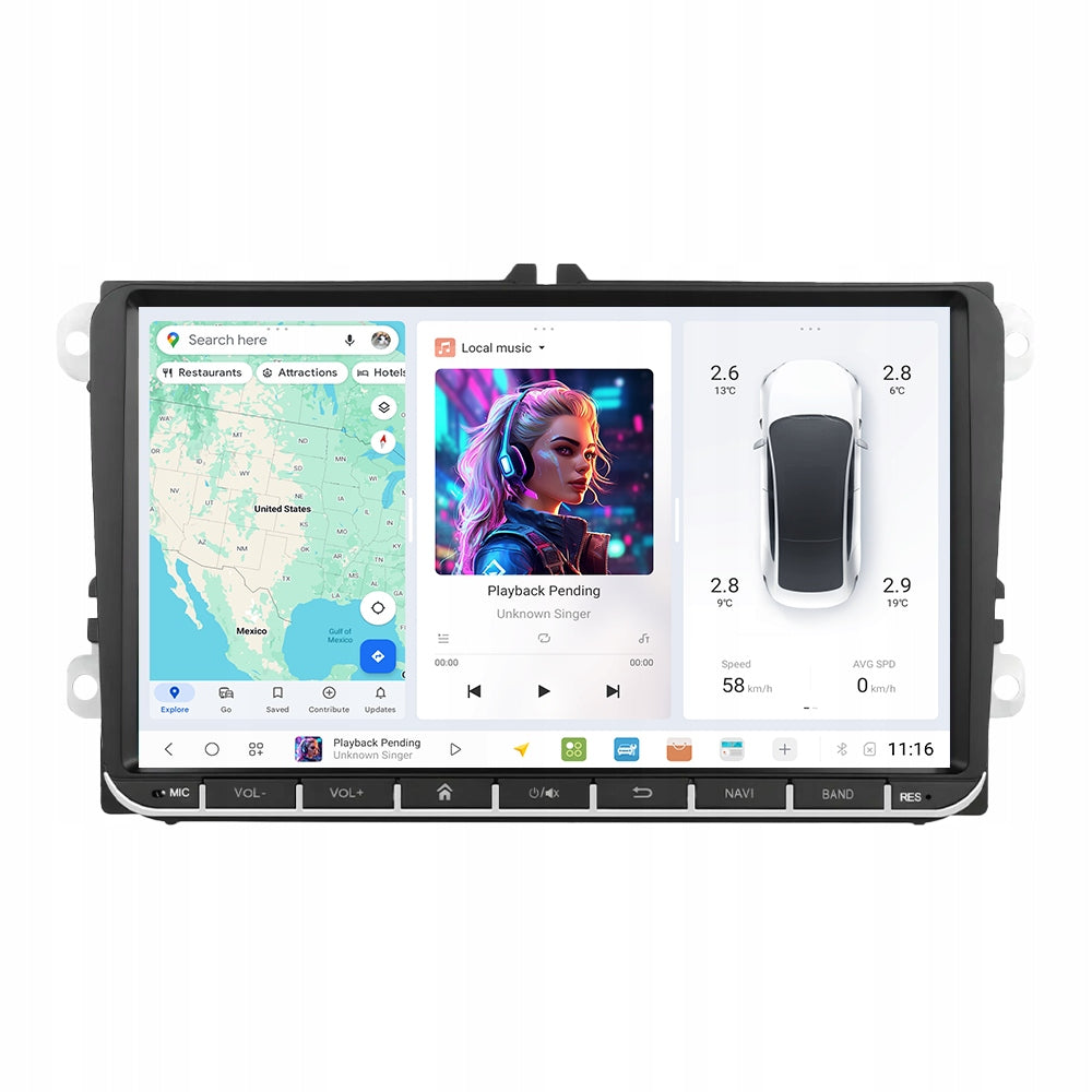 Radio Navigation Android VW Skoda Seat DUDU3 8 cores 4/64B QLED CarPlay AA