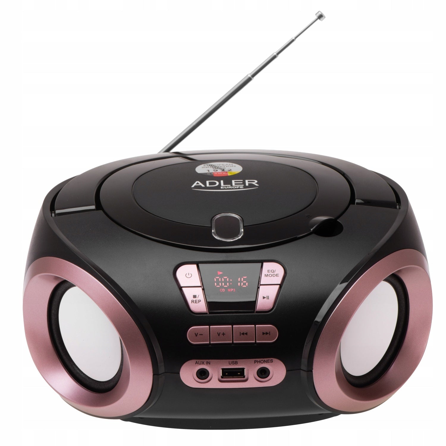 Radio Player Portable Boombox Radio CD MP3 USB AUX Sound Equalizer Manufacturer code AD1181BC