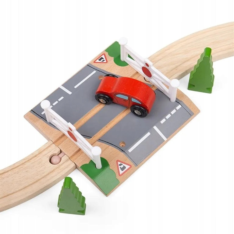 Railway crossing with Bigjigs 3+ barrier Brand Bigjigs Toys