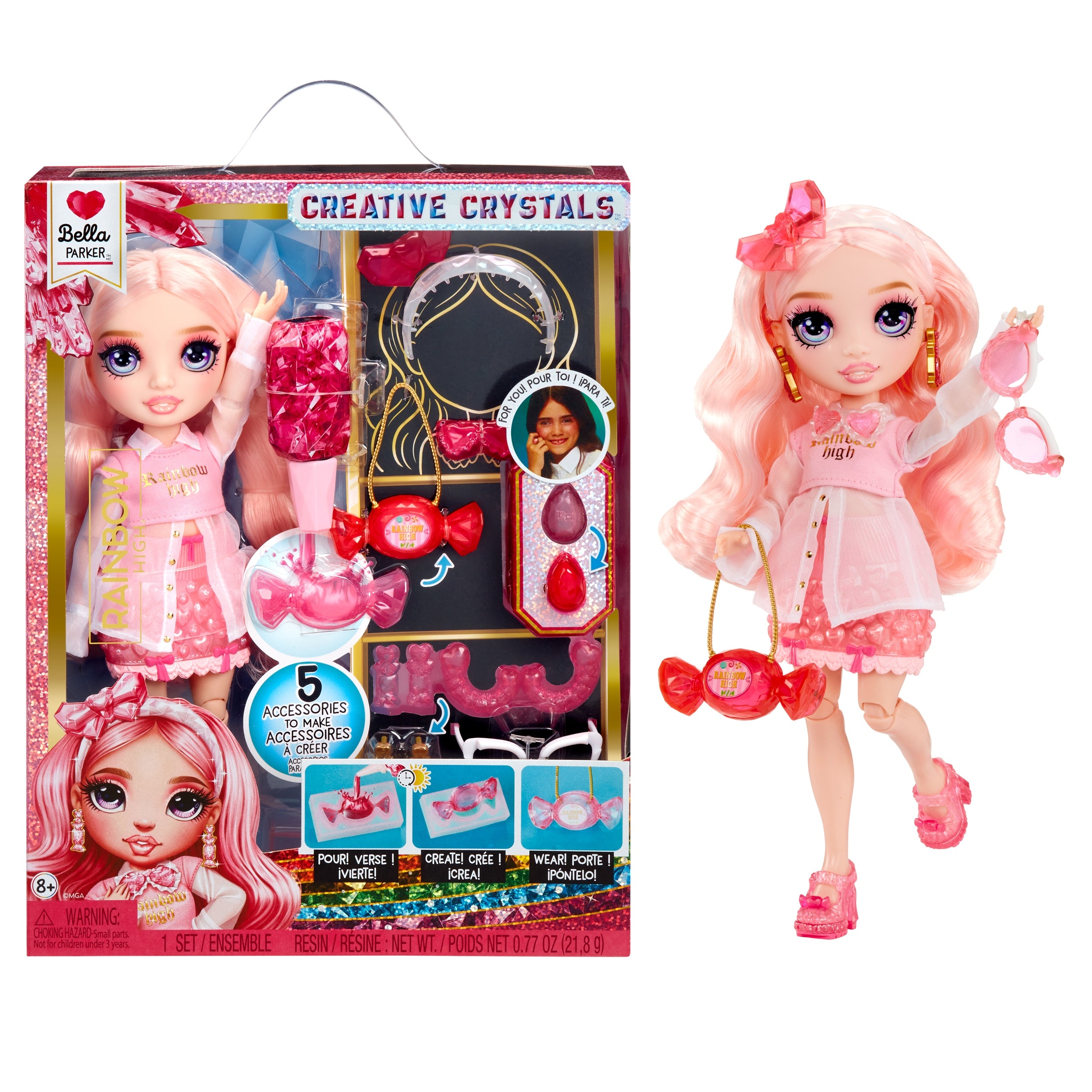 Rainbow High Crystal Doll Fashion Doll Bella doll + accessories 121367