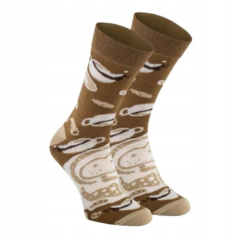 Rainbow Socks - Cappuccino coffee in mug, gift size 41-46 Brand no brand