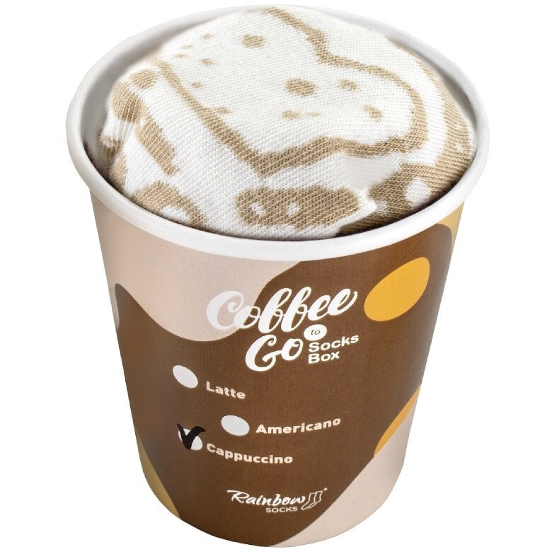 Rainbow Socks - Cappuccino coffee in mug, gift size 41-46 Manufacturer code X001GWRU5R