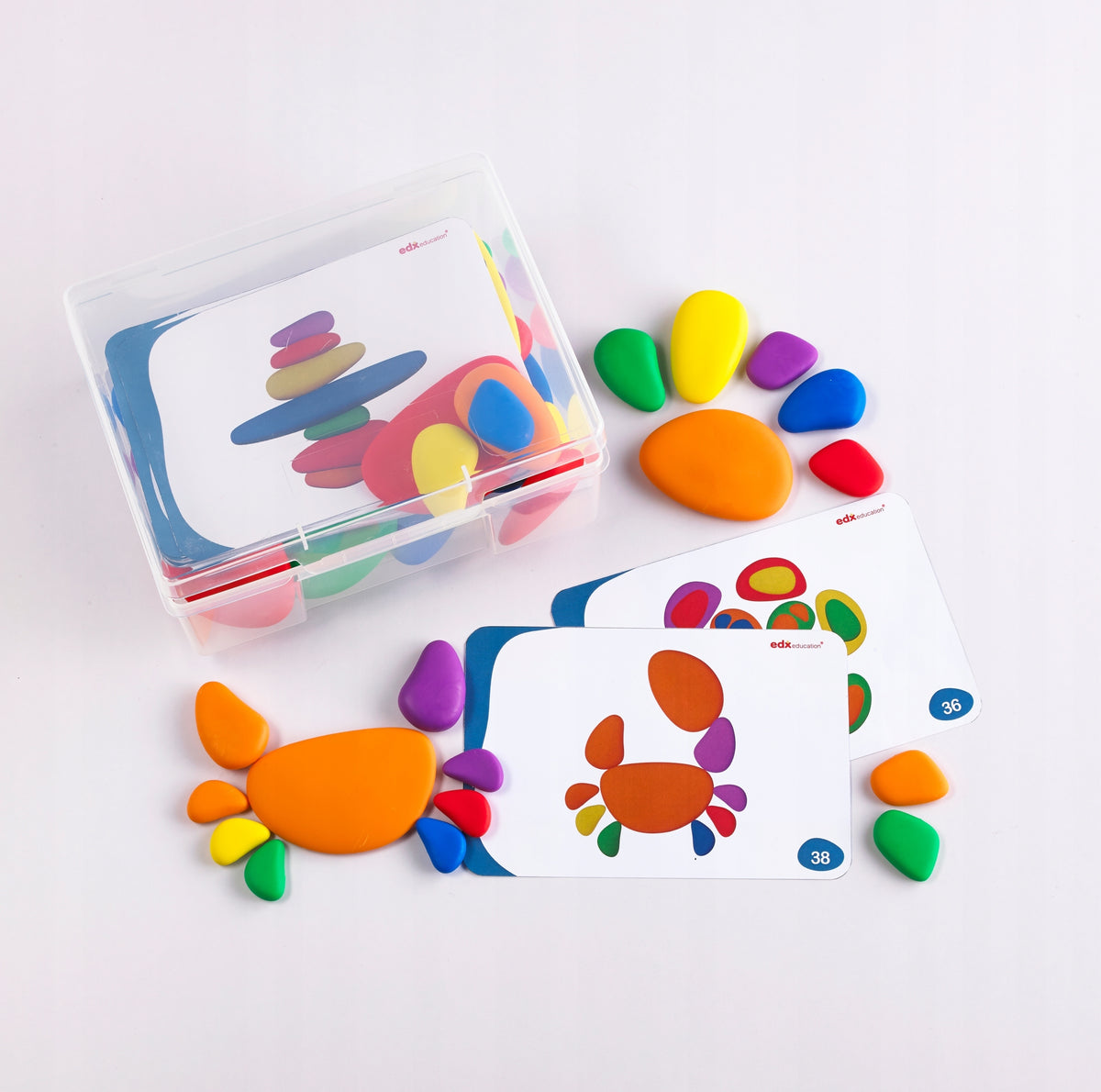 Rainbow pebbles 36 elements learning to count motor skills development for children