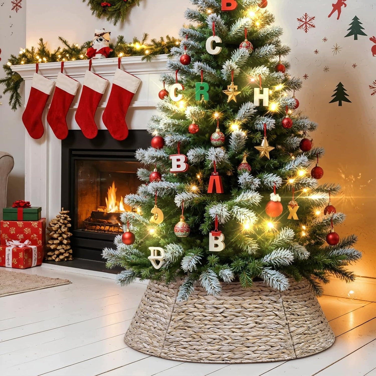 Rattan Christmas Tree Cover Wicker Basket 106cm White Collar Manufacturer code B0FKSYVJVQ