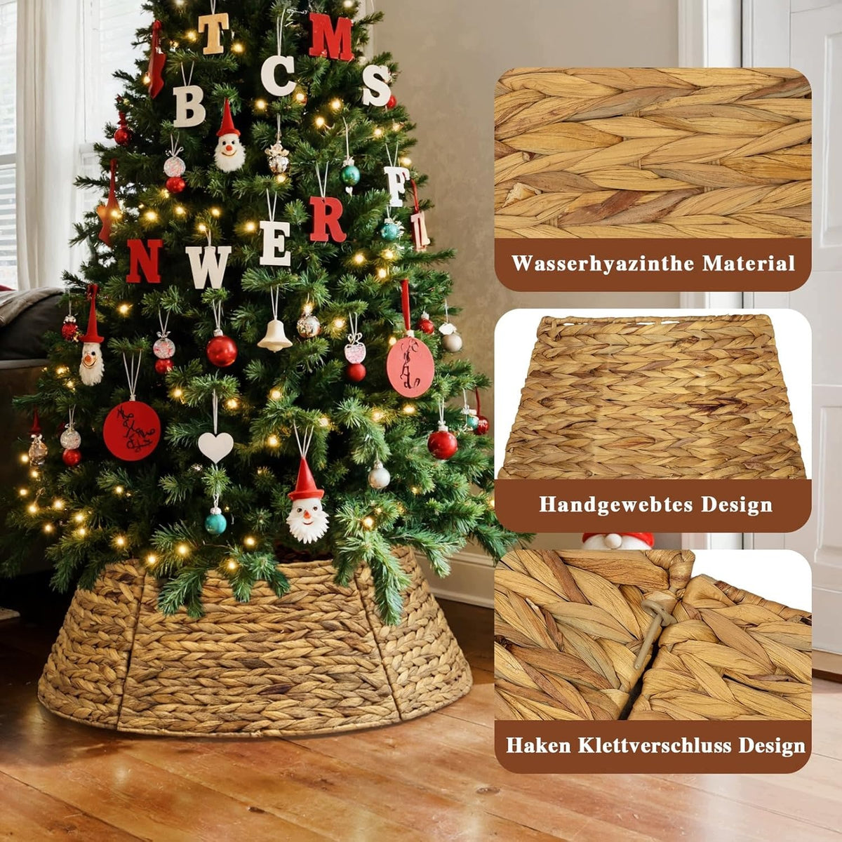 Rattan Christmas Tree Cover Wicker Basket Brown 106 cm Round Manufacturer code B0FKSY8YWS