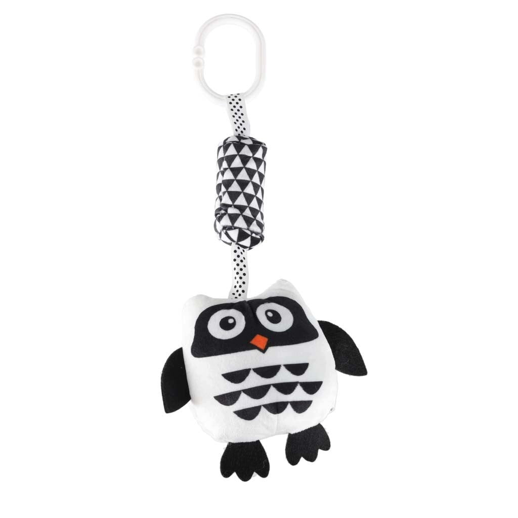 Rattle Pendant Sensory Owl Contrast 0+ For Stroller Bed 30cm Brand no brand