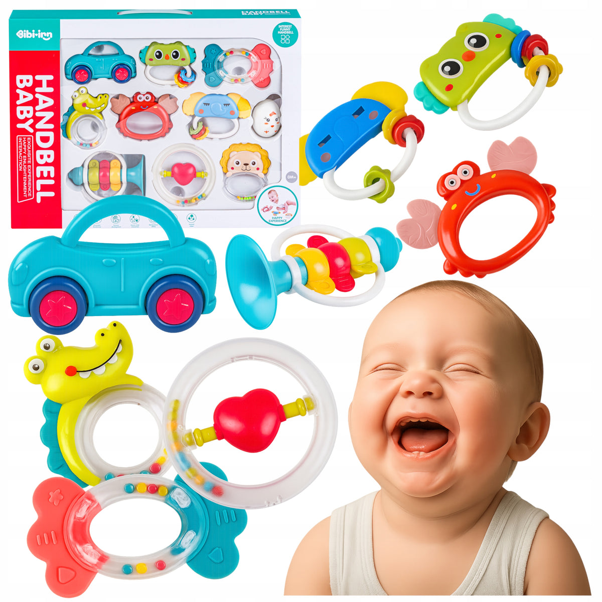 Rattles Sensory Teethers For Infants Educational Set 10 Pcs