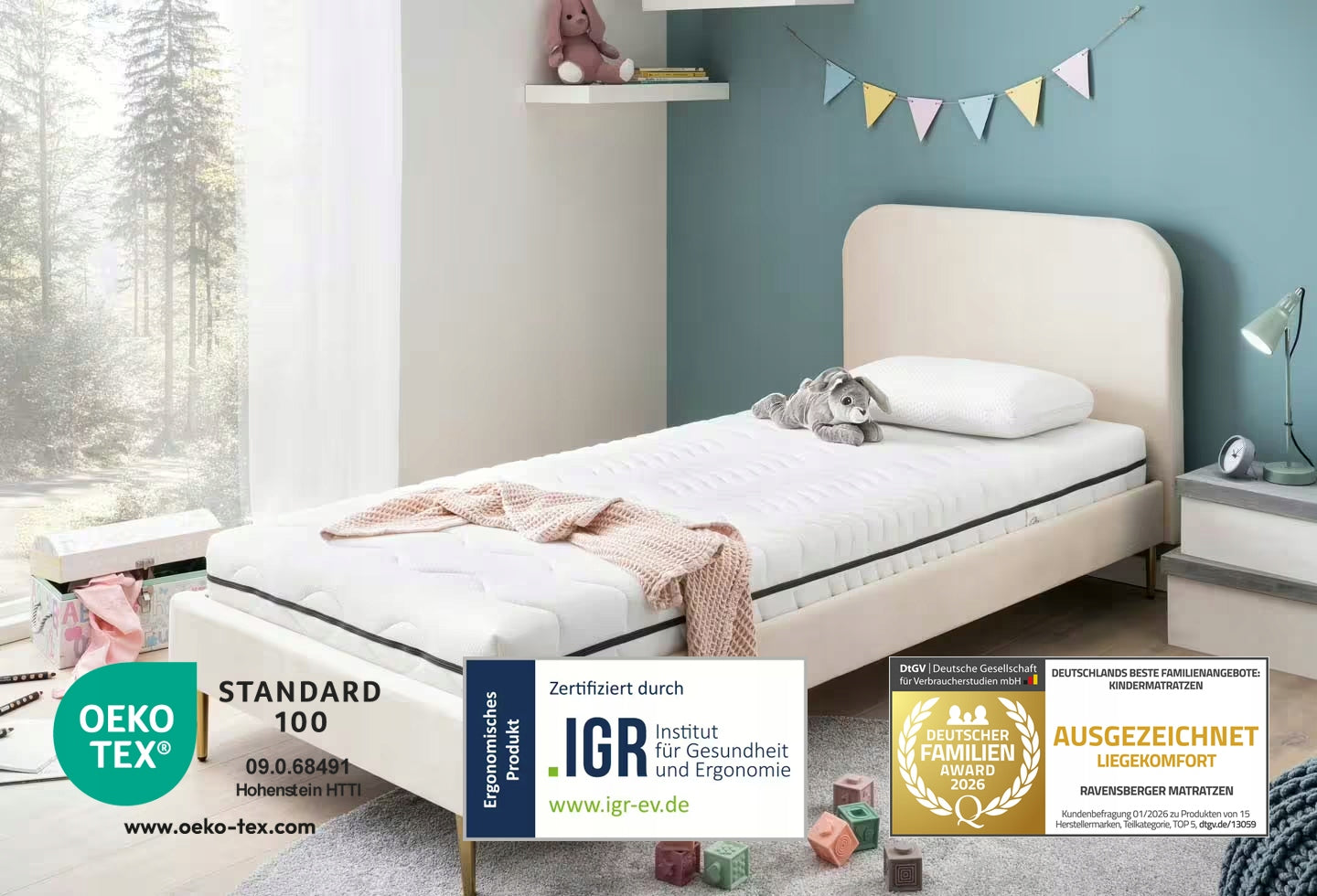 Ravensberger SOFTWELLE mattress 90x200 H1/H2 - Family Award 2026! Packaging status original