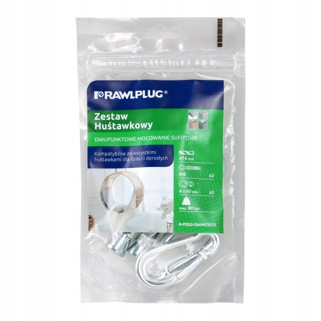 Rawlplug Ceiling Two Point Pegs Swing Kit Manufacturer code R-PDS3-SWINGSET2