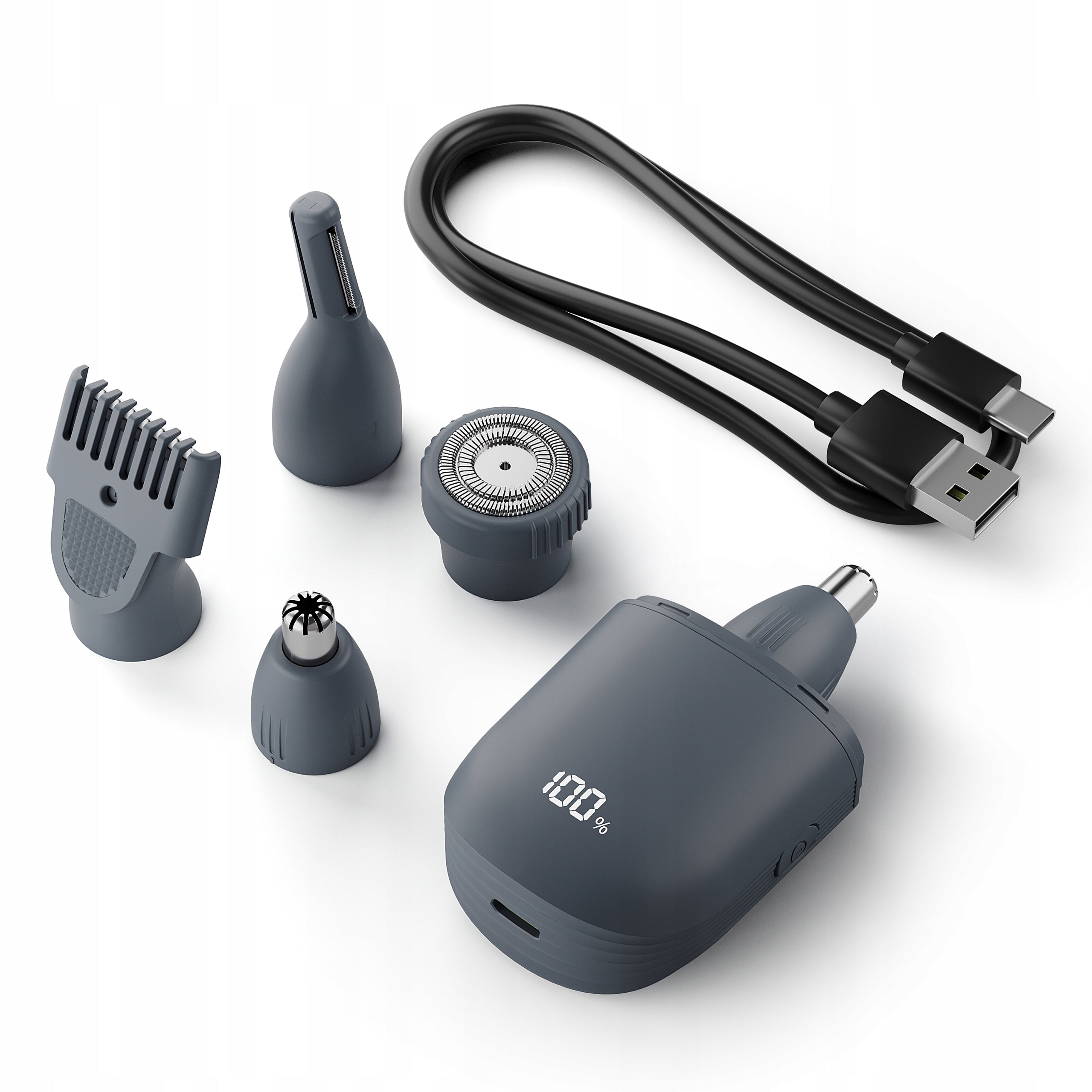 Ray Battler RB0017 4-in-1 Nose Eyebrow Body Trimmer USB-C Grey