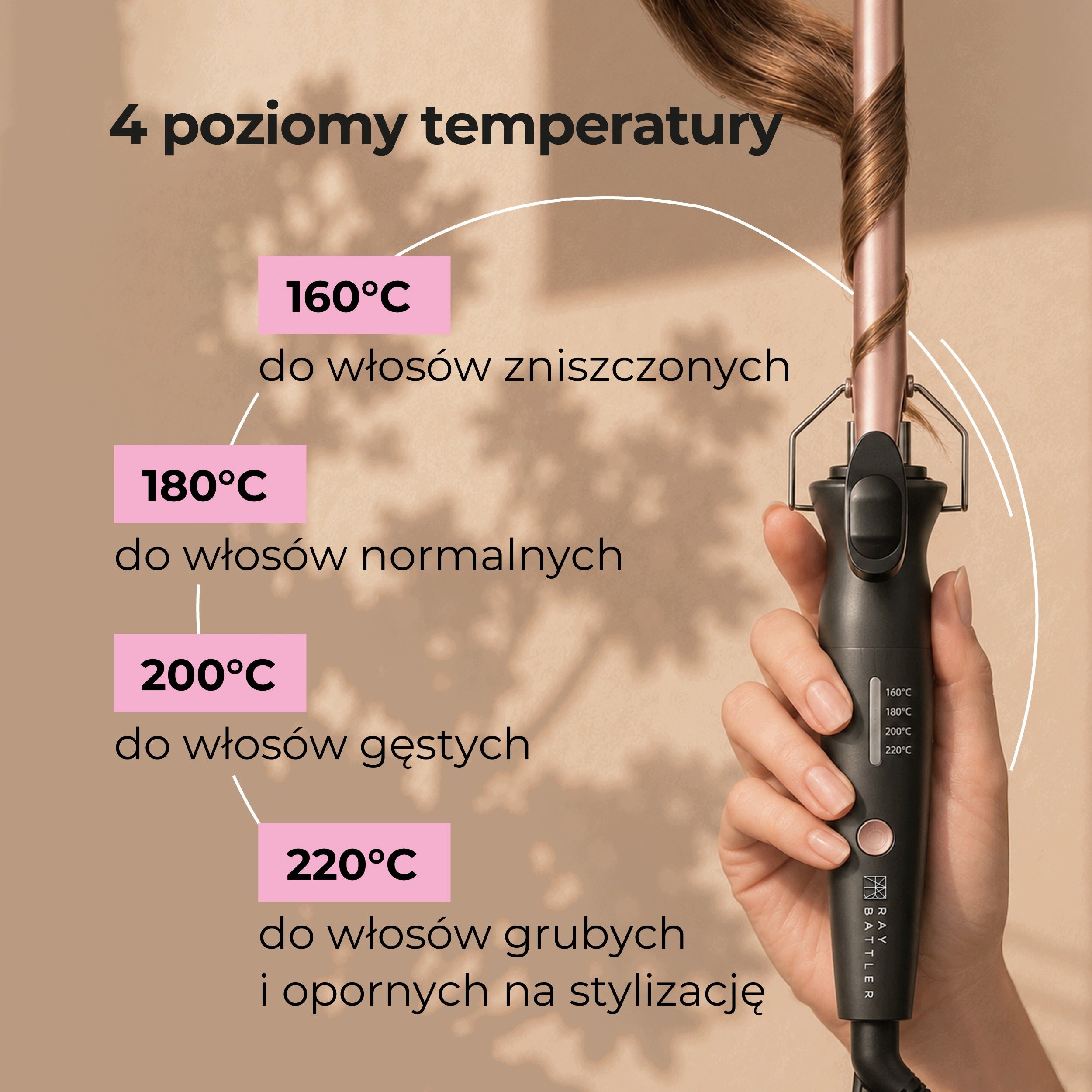 Ray Battler RB6565 Slim Traditional Ceramic Hair Curler 13 mm Packaging status original