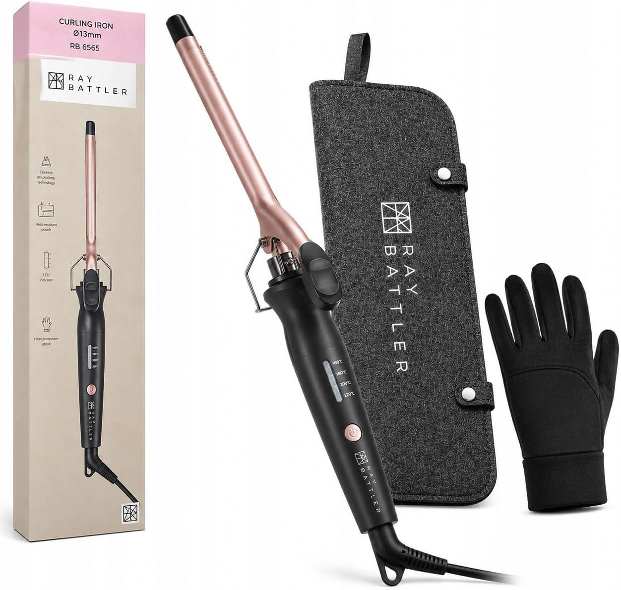 Ray Battler RB6565 Slim Traditional Ceramic Hair Curler 13 mm