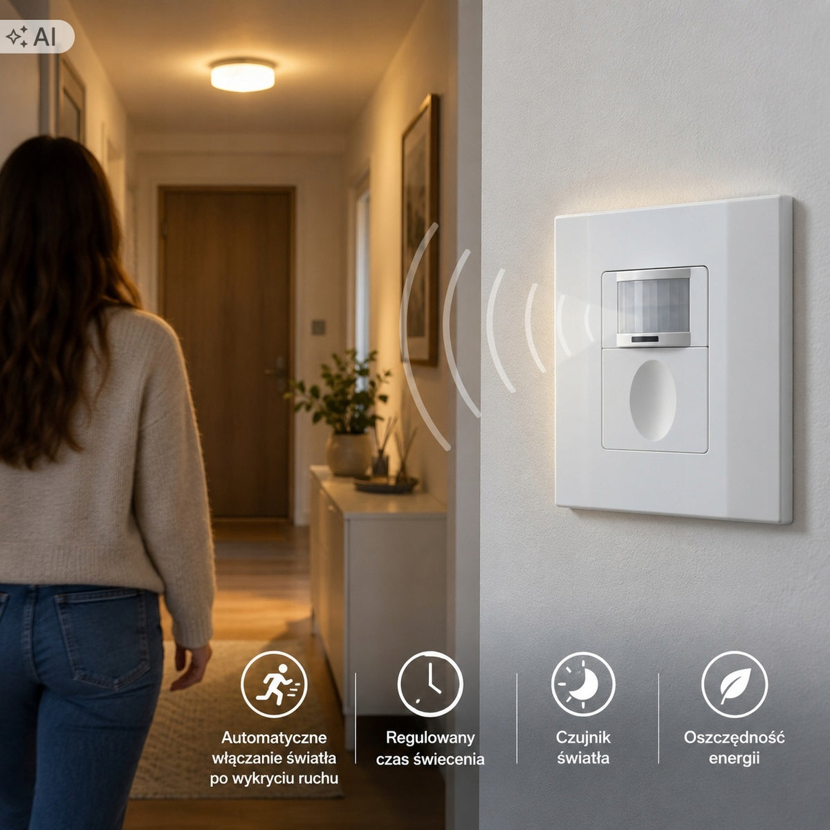 Rayzeek RZ023-5A light switch with PIR motion sensor 5A Manufacturer code 5907394600463