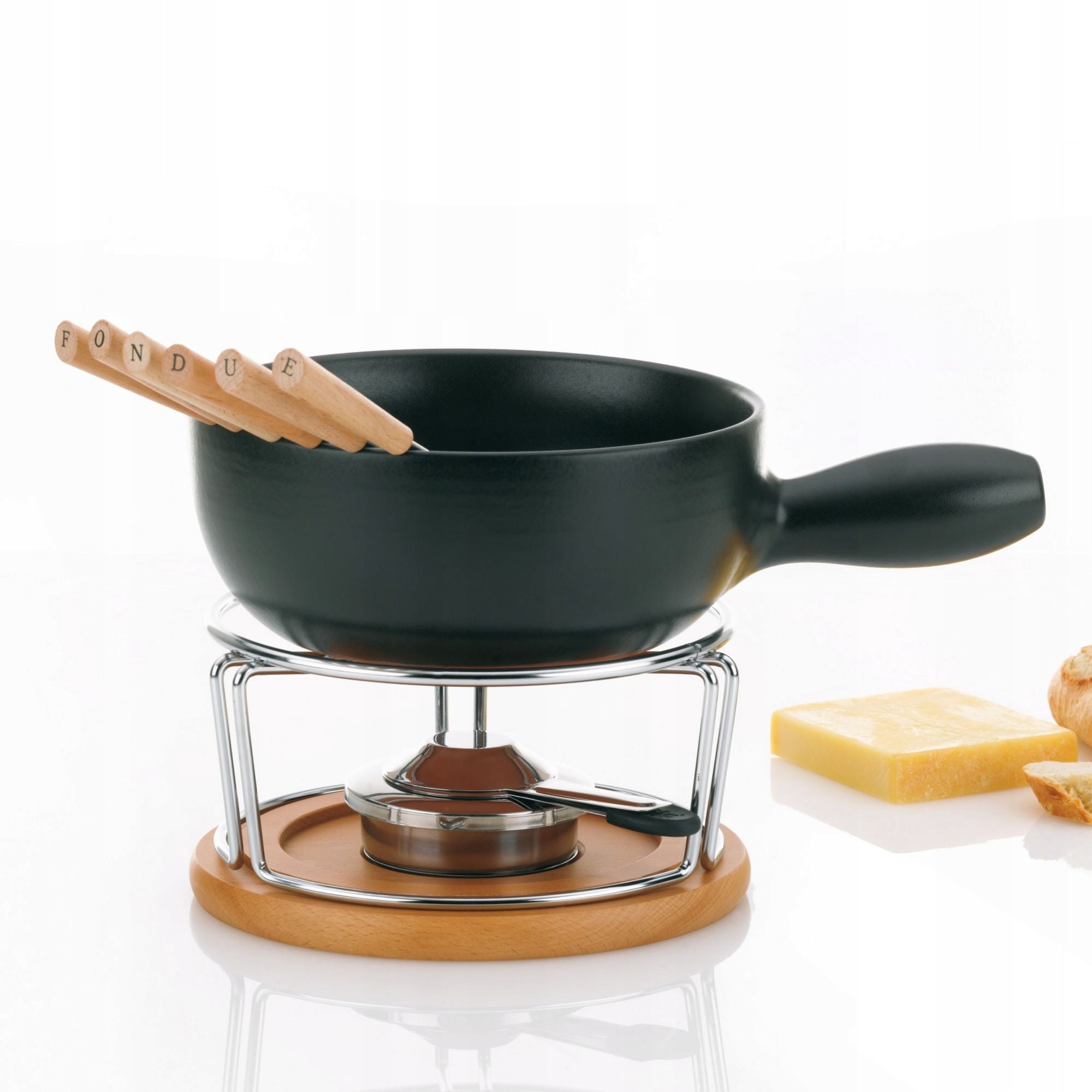 Read Description Rotary fondue set Kela Nature carousel wood 21 el. Brand Kela