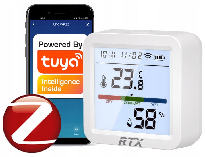 Readable Zigbee Tuya LCD Humidity Temperature Sensor