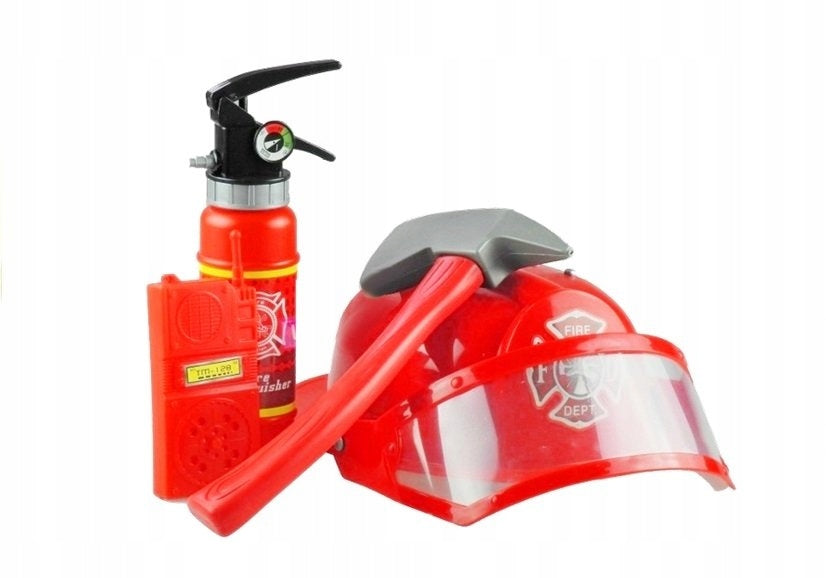 Real Firefighter Costume For Child Helmet Fire Extinguisher Brand LEAN Toys