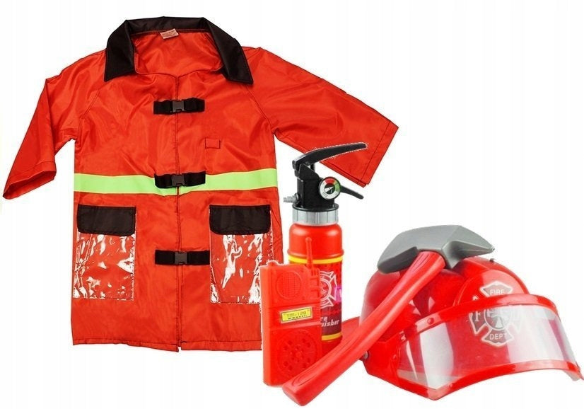 Real Firefighter Costume For Child Helmet Fire Extinguisher