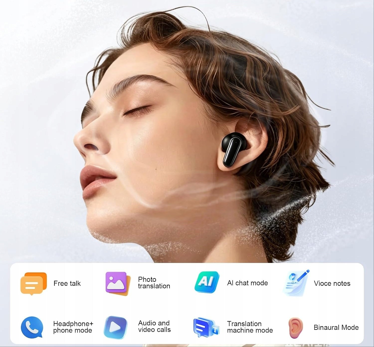 Real-Time AI Translation Headphones with LCD Touchscreen,164 Languages Packaging status original